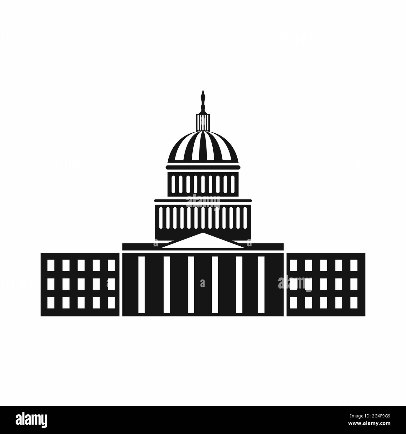 Capitol Symbol in einem einfachen Stil auf weißem Hintergrund Stockfoto