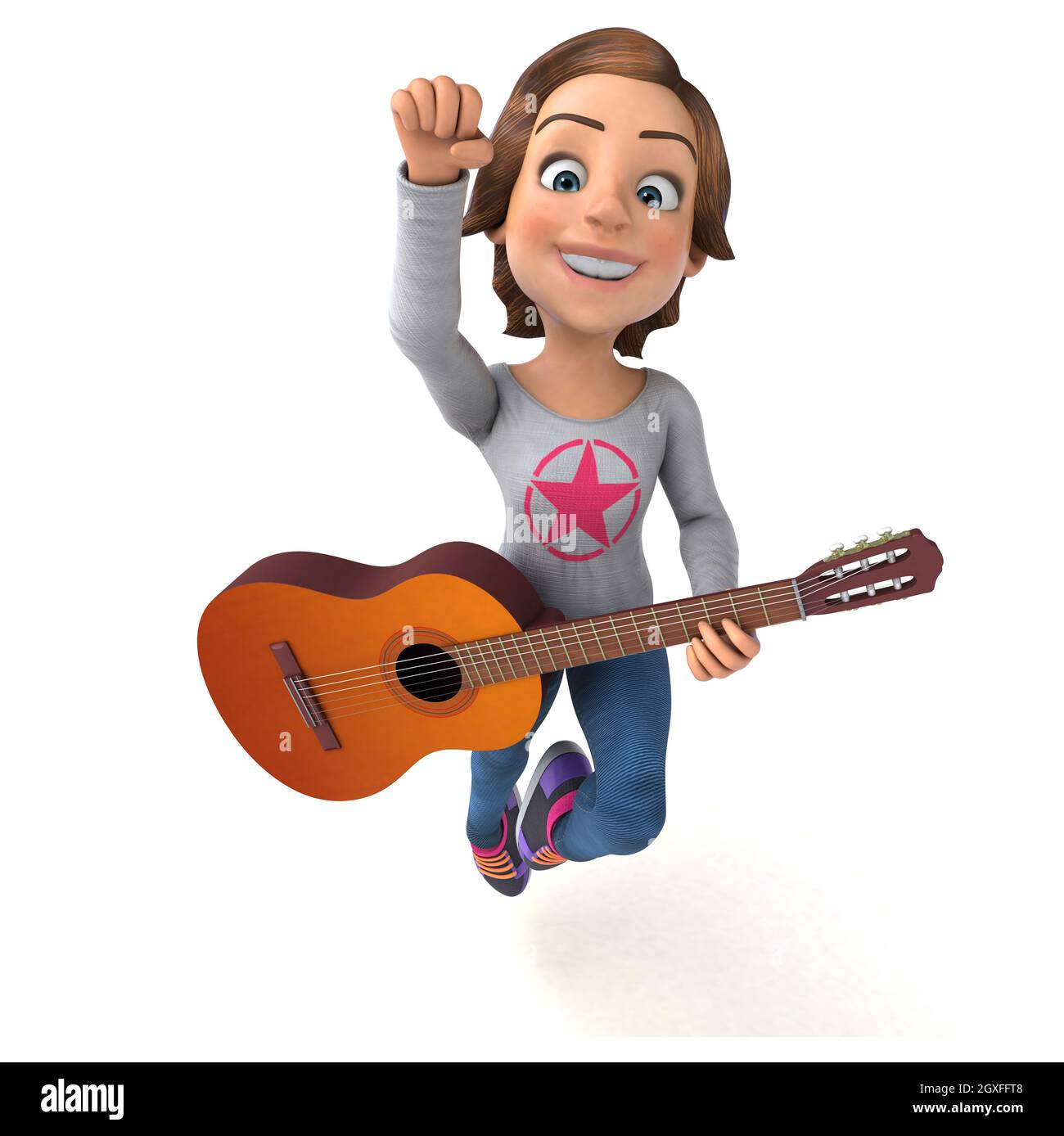 Spaß 3D Cartoon Teenager Mädchen Stockfoto