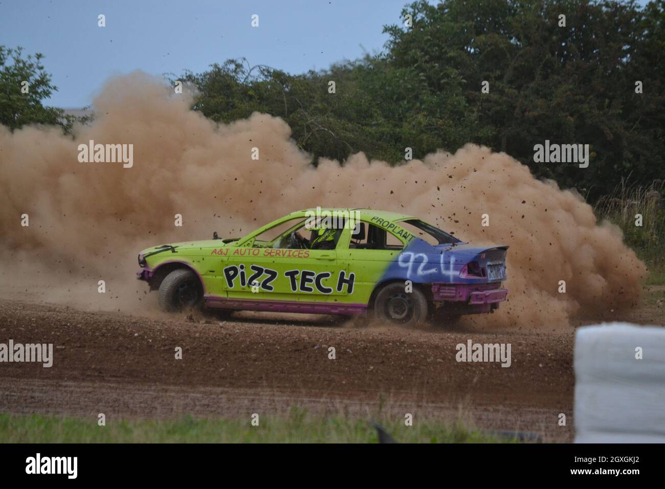 BMW - Drifter Race Car - Grass Track Racing - Dirt Track - Extreme Sport - Motorsport - Hunmanby - Yorkshire - UK Stockfoto