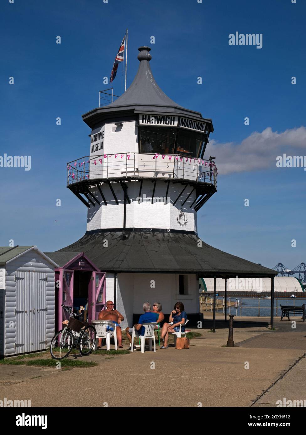 Der ehemalige Leuchtturm von Harwich Low, der heute als Harwich Maritime Museum, Harwich, Essex, England, Großbritannien, genutzt wird Stockfoto