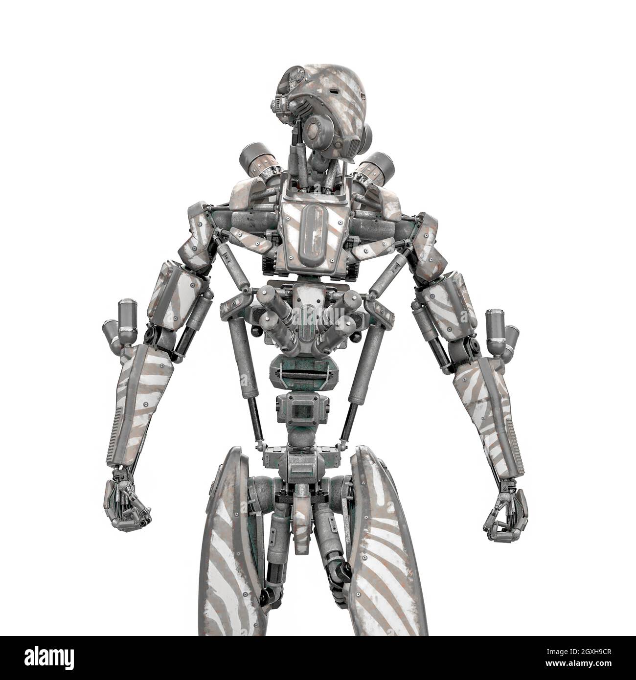 Mega Drohne Soldat Roboter, 3d-Illustration Stockfoto