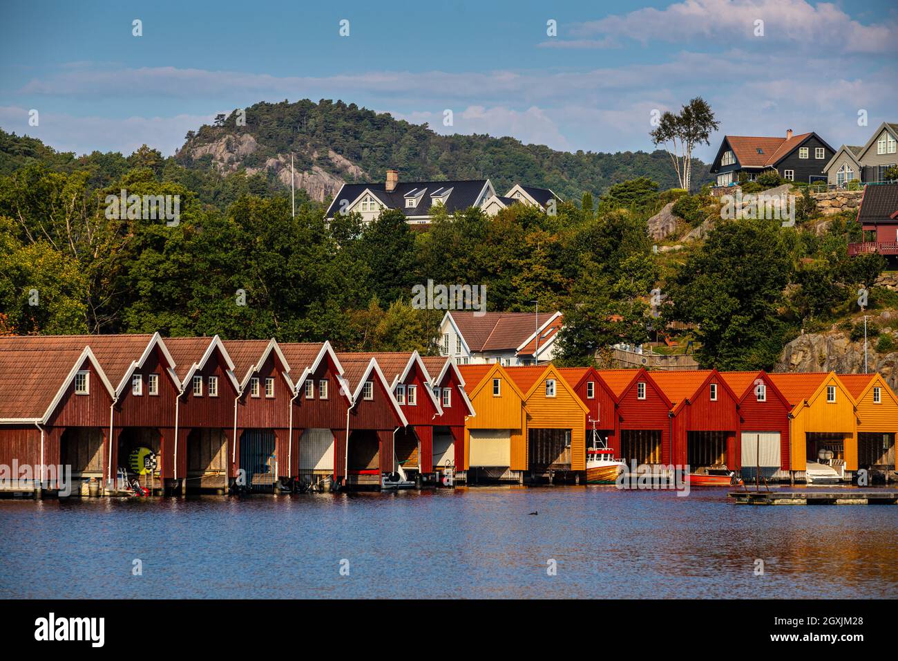 Bootshäuser in Renne, Norwegen Stockfoto
