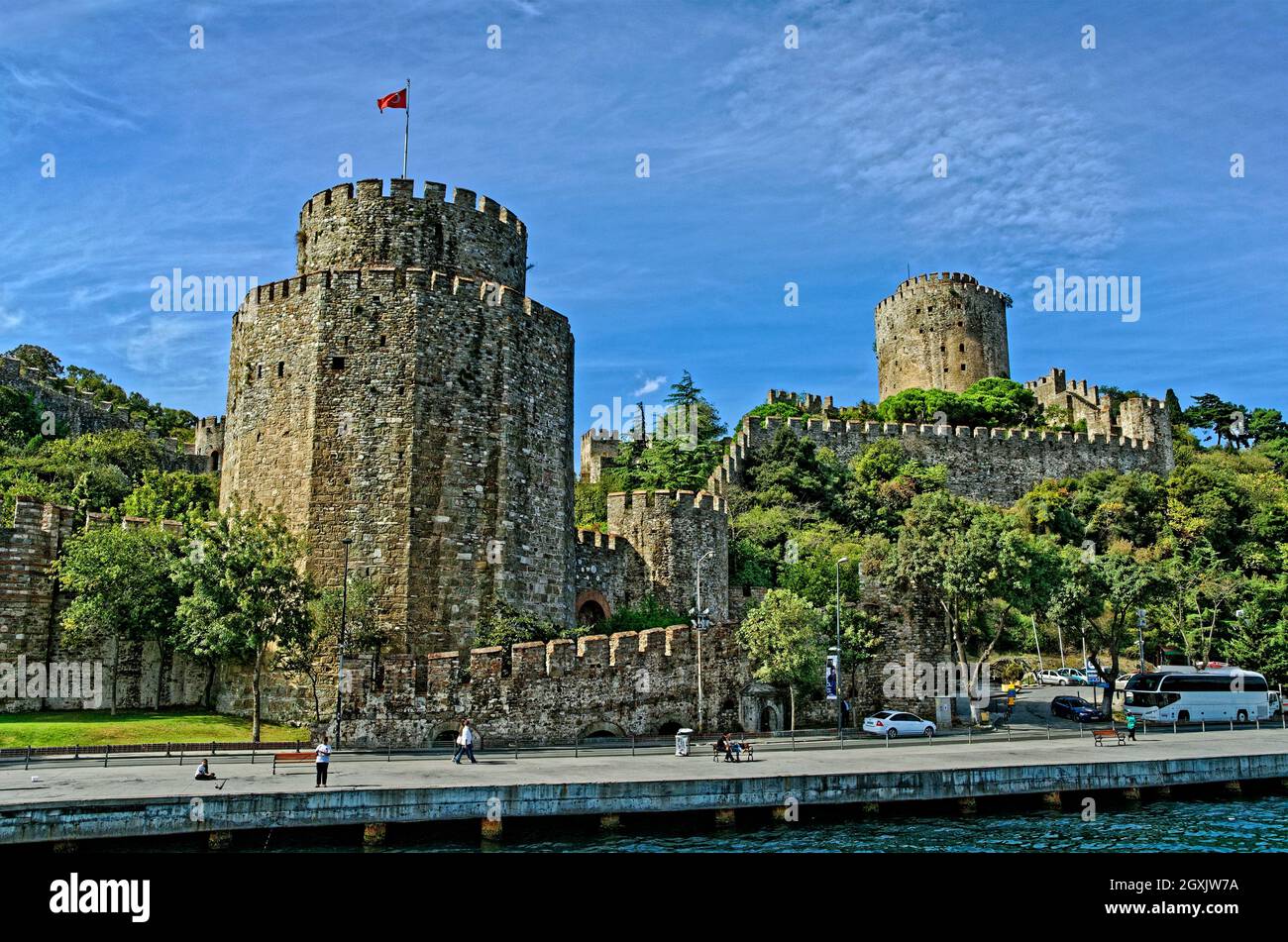 Rumeli Festung auf dem Europäischen Bosporus, Istanbul, Türkei. Stockfoto