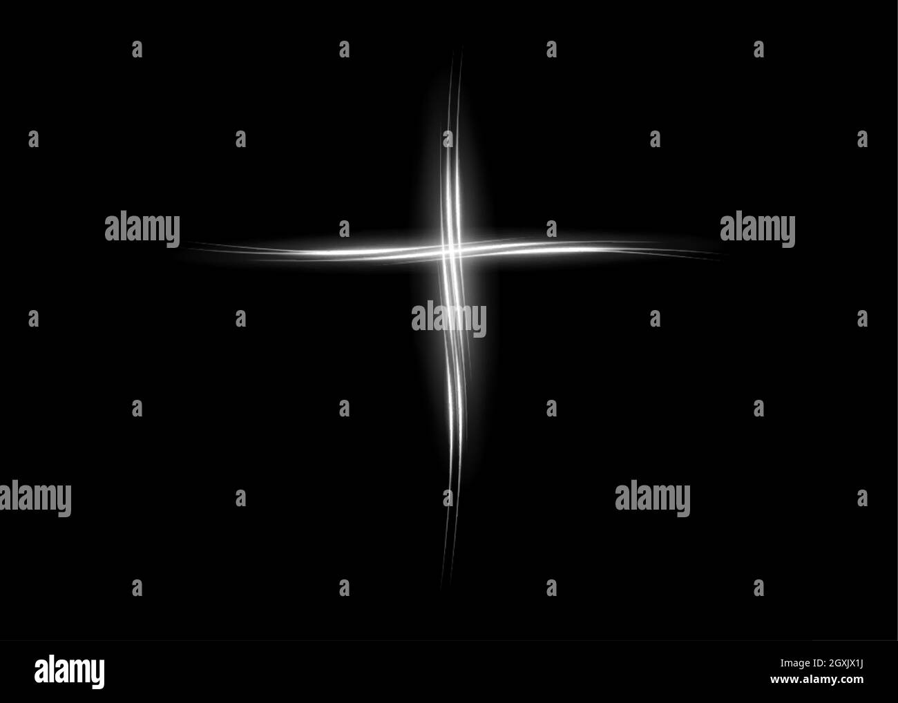 Kreuz aus Licht, glänzend Kreuz mit weißen Lichtern Rahmen Symbol des christentums. Symbol der Hoffnung und des Glaubens. Logo Vorlage religiöse Neon-Zeichen. Vektorzeichen Stock Vektor Kreuz aus Licht, glänzend Kreuz mit weißen Lichtern Rahmen Symbol des christentums. Symbol der Hoffnung und des Glaubens. Logo Vorlage religiöse Neon-Zeichen. Vektorzeichen Stock Vektor