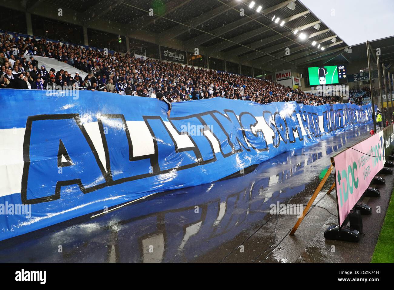 Das Spiel am Sonntag in Allsvenskan zwischen IFK Norrköping-Hammarby IF in der Platinumcars Arena, Norrköping, Schweden 3. Oktober 2021. Stockfoto