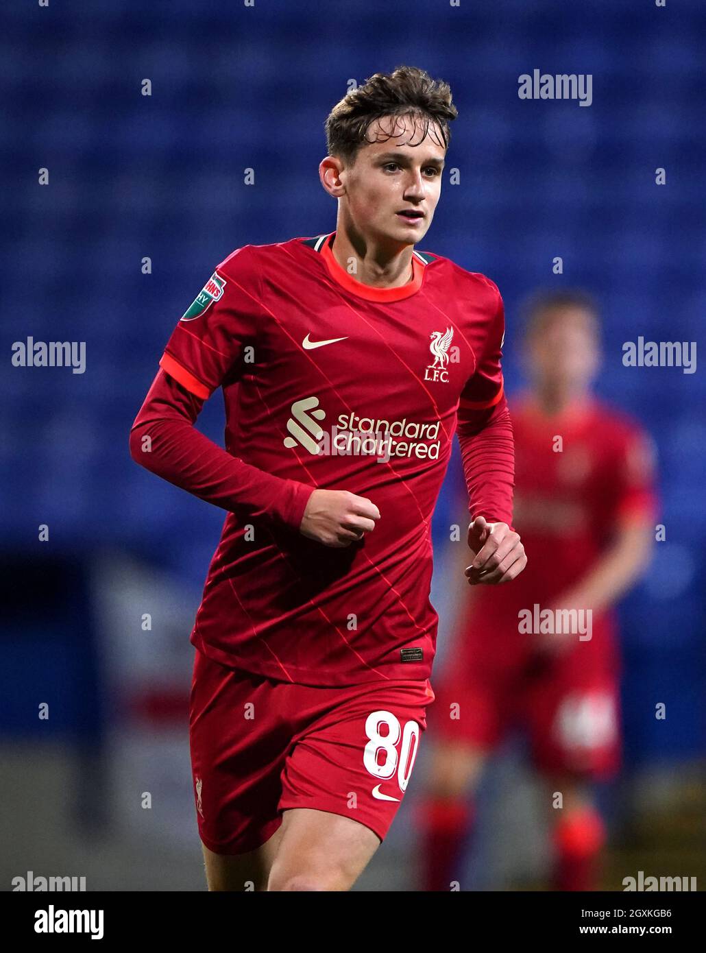 Tyler Morton aus Liverpool während des Papa John's Trophy-Spiels der nördlichen Gruppe D im University of Bolton Stadium, Großbritannien. Bilddatum: Dienstag, 5. Oktober 2021. Stockfoto