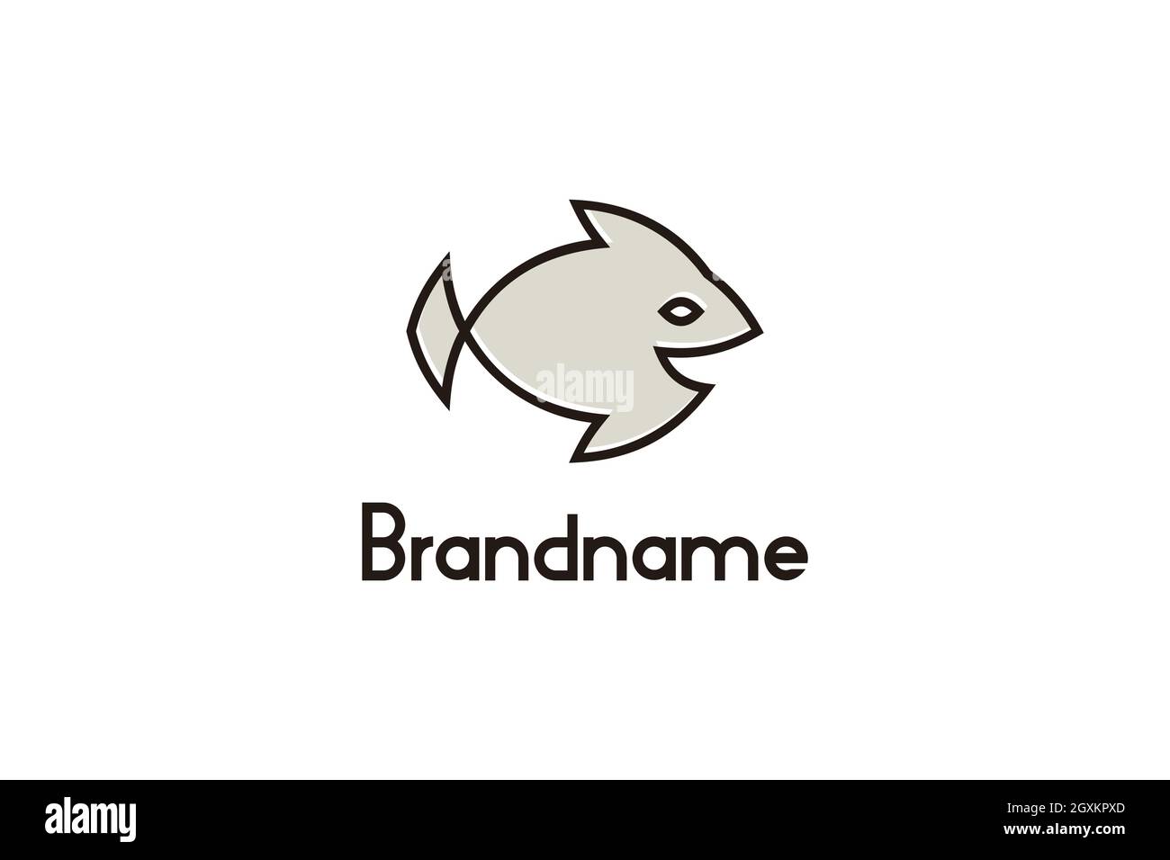 Abstraktes design-Konzept für lineart Fish Logo. Schlichtes und minimalistisches Logo-Design. Stock Vektor