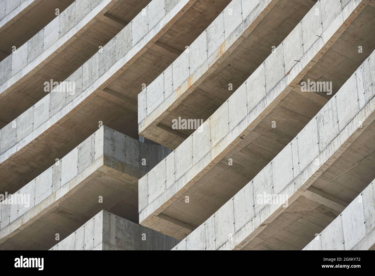 Moderne monolithische Konstruktion eines Wohngebäudes, hohe Präzision Stockfoto
