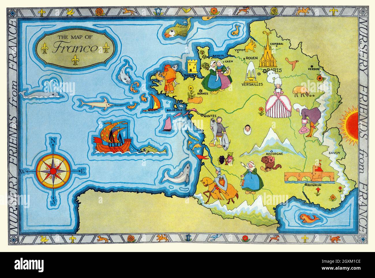 Die Karte von Frankreich Stockfoto