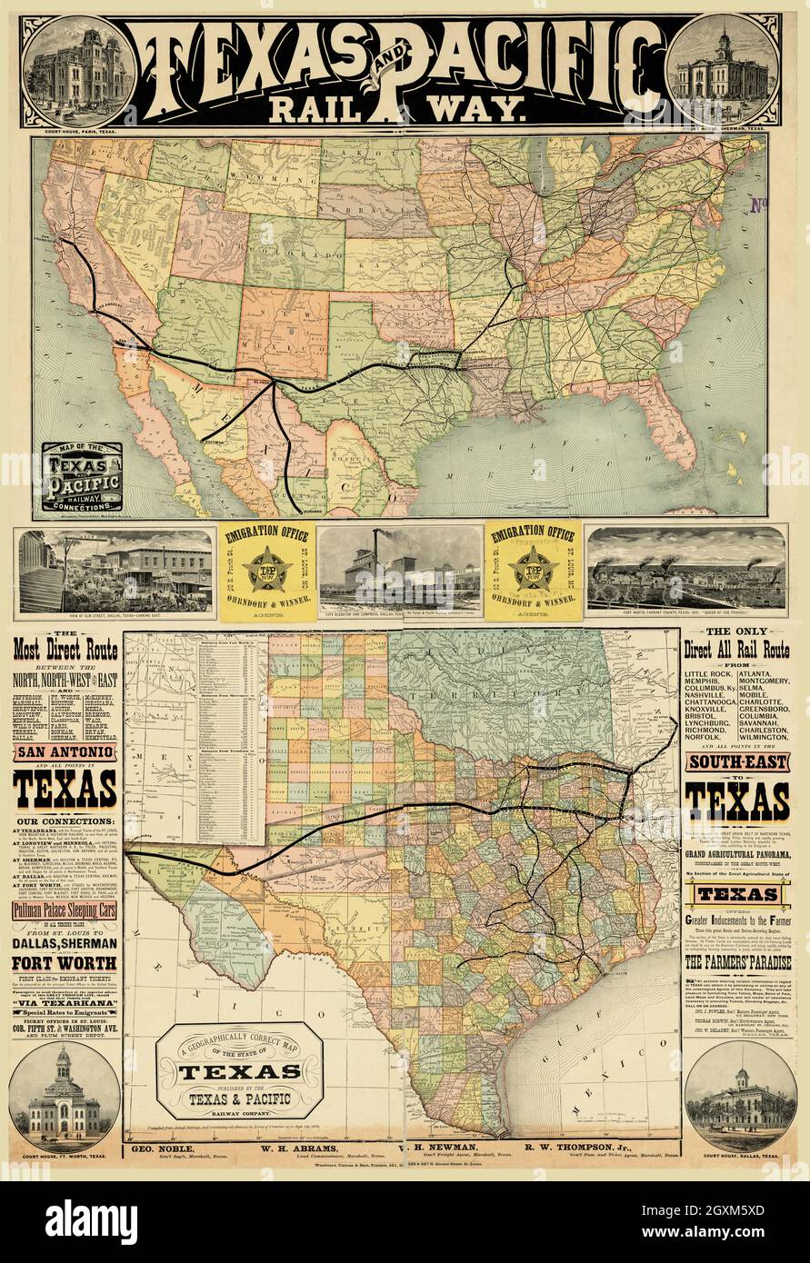 Texas and Pacific Railway Stockfoto