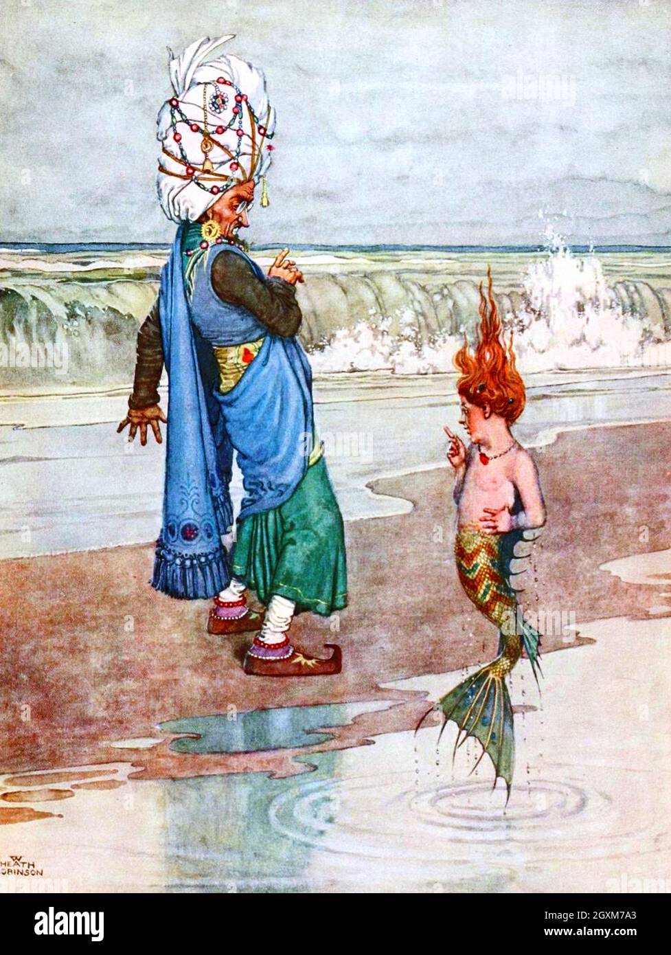 Der Zauberer und die Meerjungfrau Stockfoto