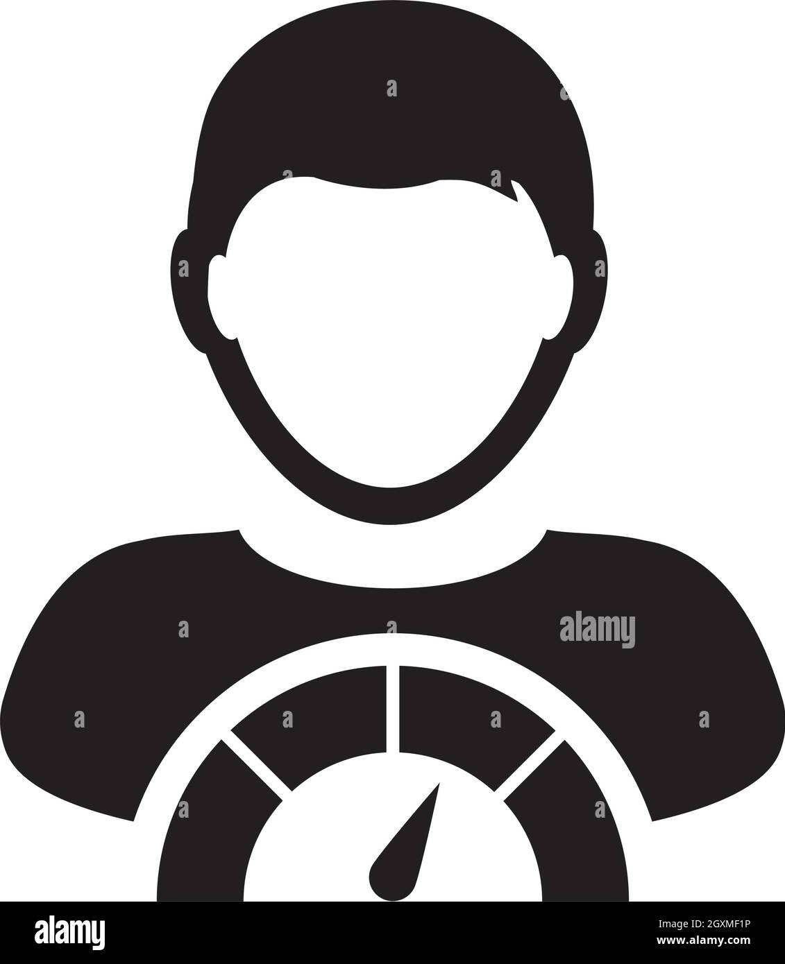 Social Credit System Symbol Score Meter Vektor männliche Benutzer Person Profil Avatar Symbol für in einer Glyphe Piktogramm Illustration Stock Vektor