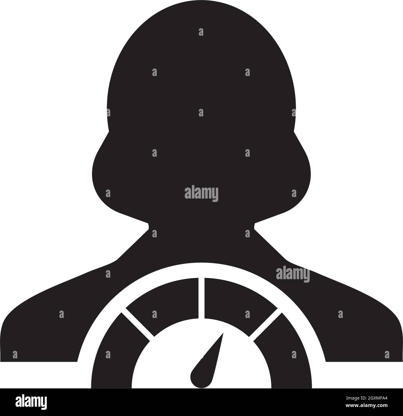 Social Credit System Symbol Score Meter Vektor weibliche Benutzer Person Profil Avatar Symbol für in einer Glyphe Piktogramm Illustration Stock Vektor