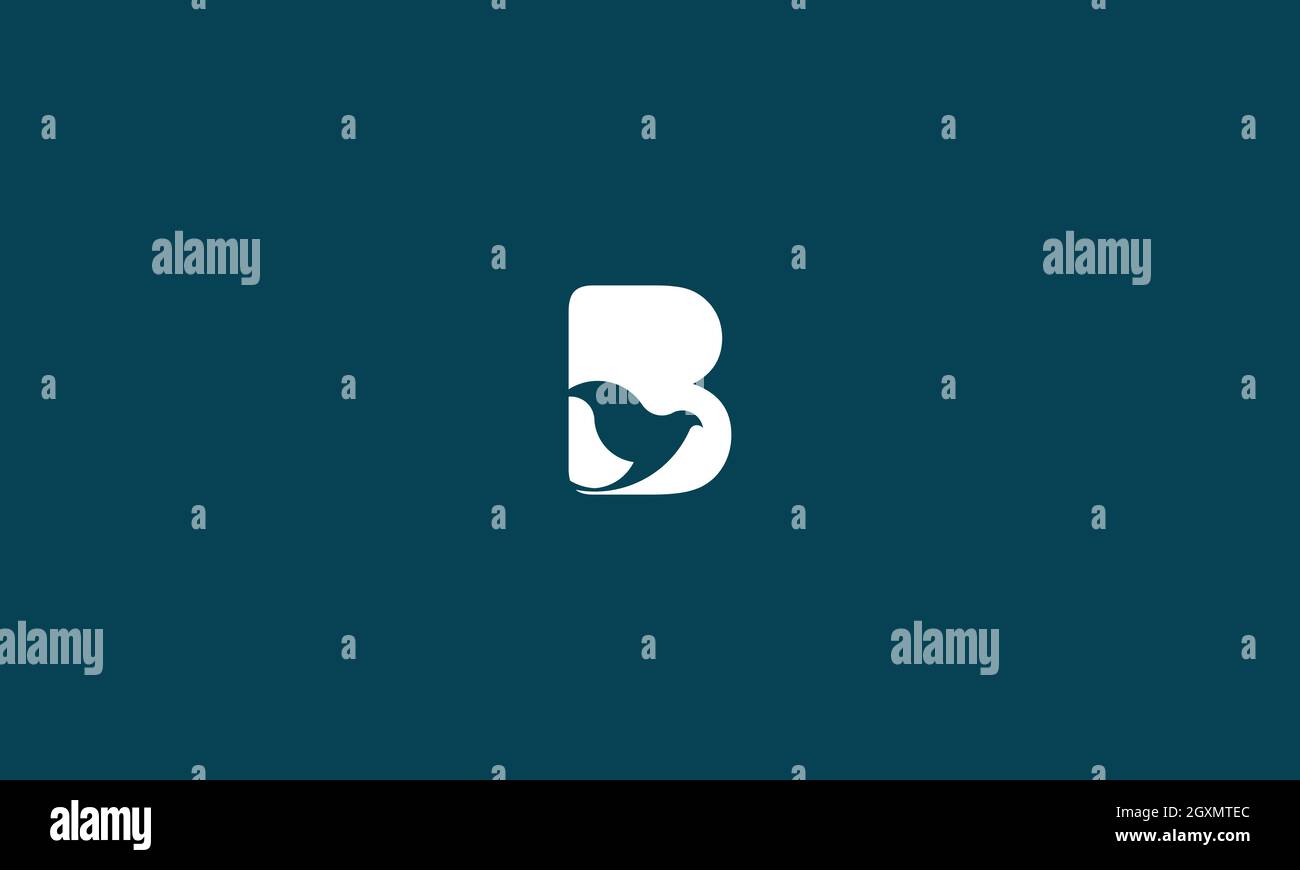 B-Vogel-Logo mit negativem Platz für die Illustration Stock Vektor