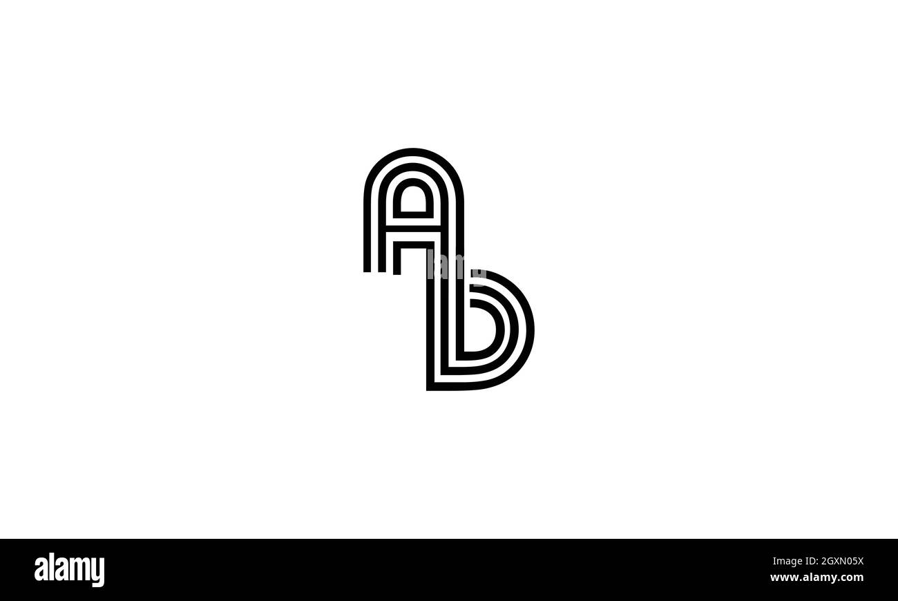 AD- oder da-minimales Logo-Design im Line-Art-Stil Stock Vektor