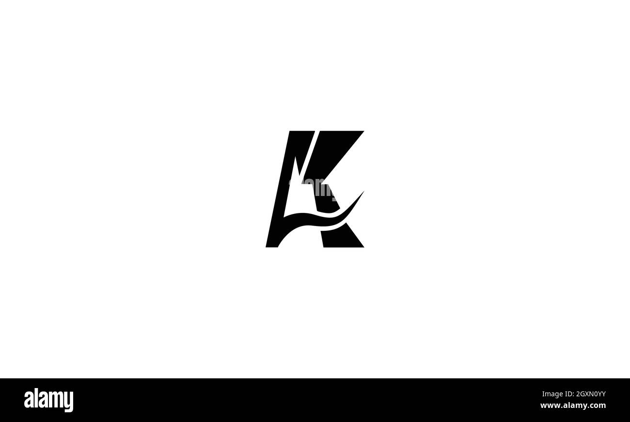 AK- oder KA-Logo-Design im minimalistischen Linienstil Stock Vektor