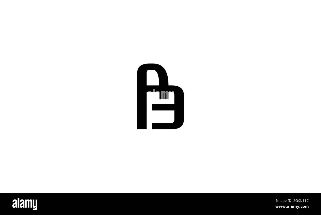 Ab- oder BA- oder AE-Logo im minimalistischen Linienstil Stock Vektor