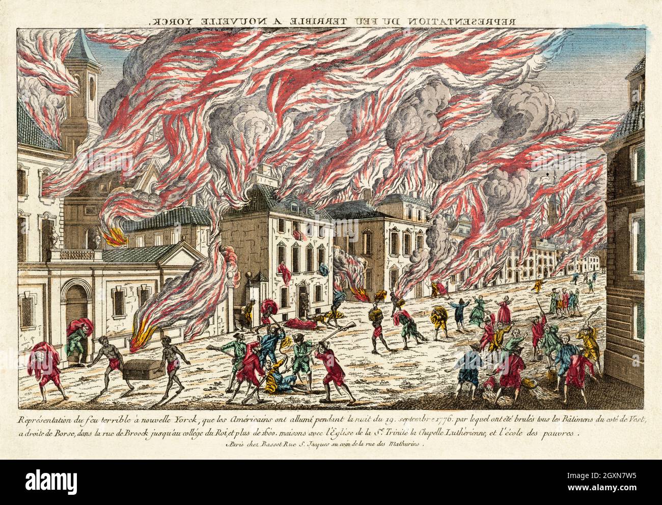 Das Feuer von 1776 Stockfoto
