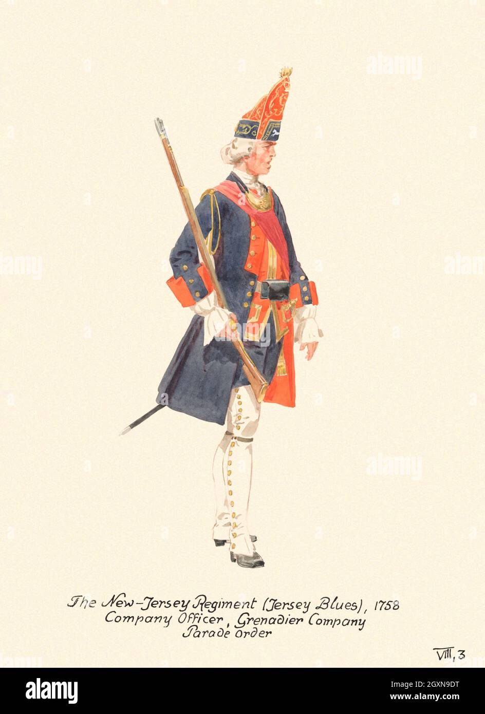 Offizier der New-Jersey Regiment Company Stockfoto