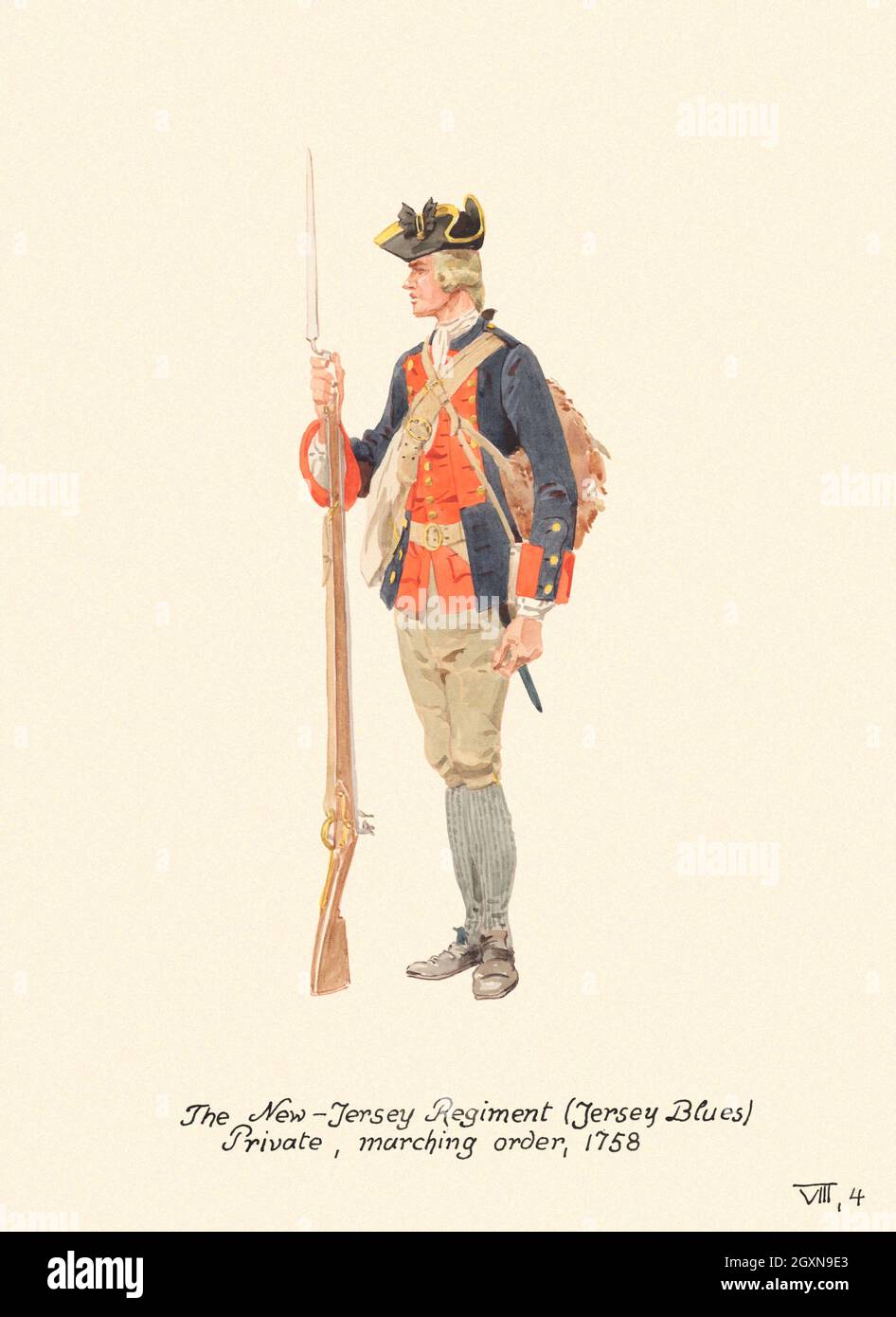 New-Jersey Regiment Private Stockfoto