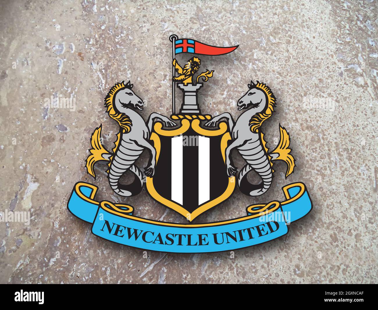 Wappen Newcastle United F.C., Newcastle upon Tyne, ein Fußballverein aus England Stockfoto