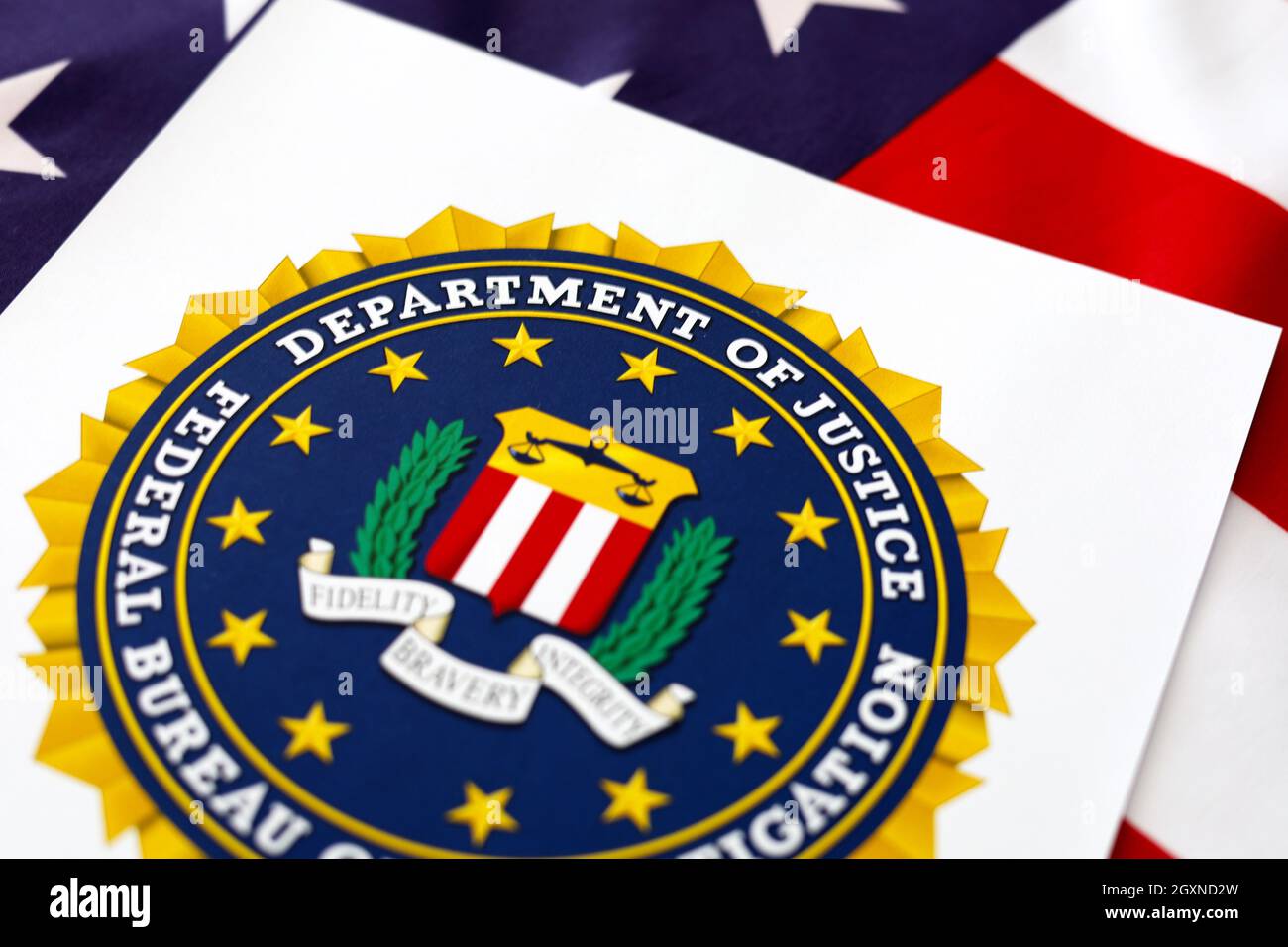 Logo Department of Justice Federal Bureau of Investigation Stockfoto