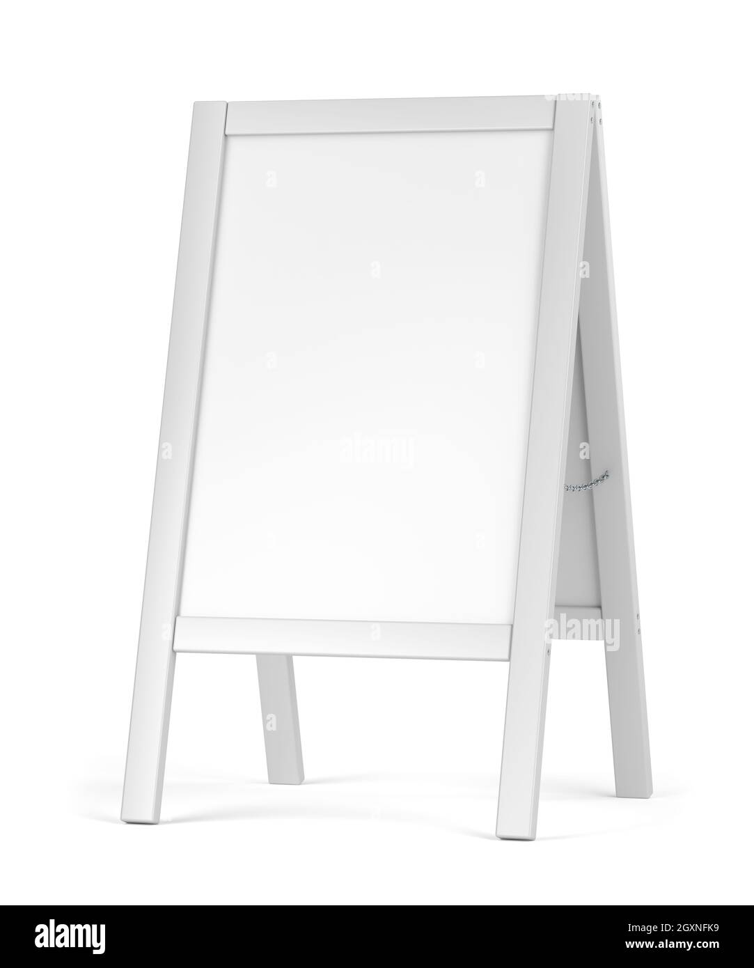 Leere Werbung Stand auf weißem Hintergrund Stockfoto