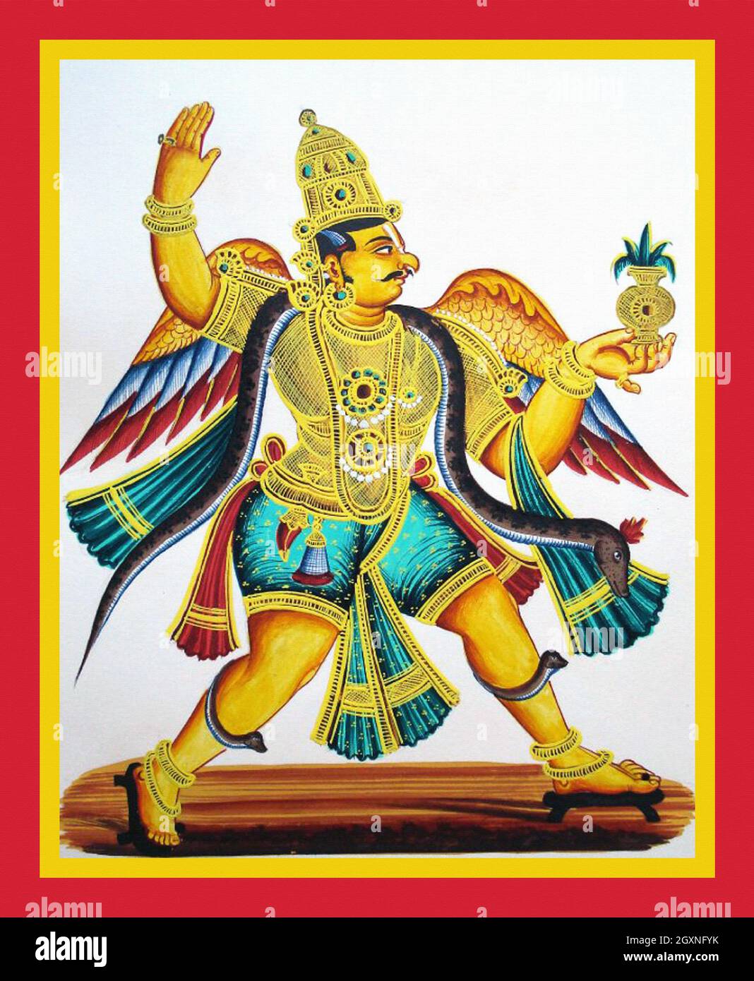 Garuda in Pratyalidha dargestellt Stockfoto