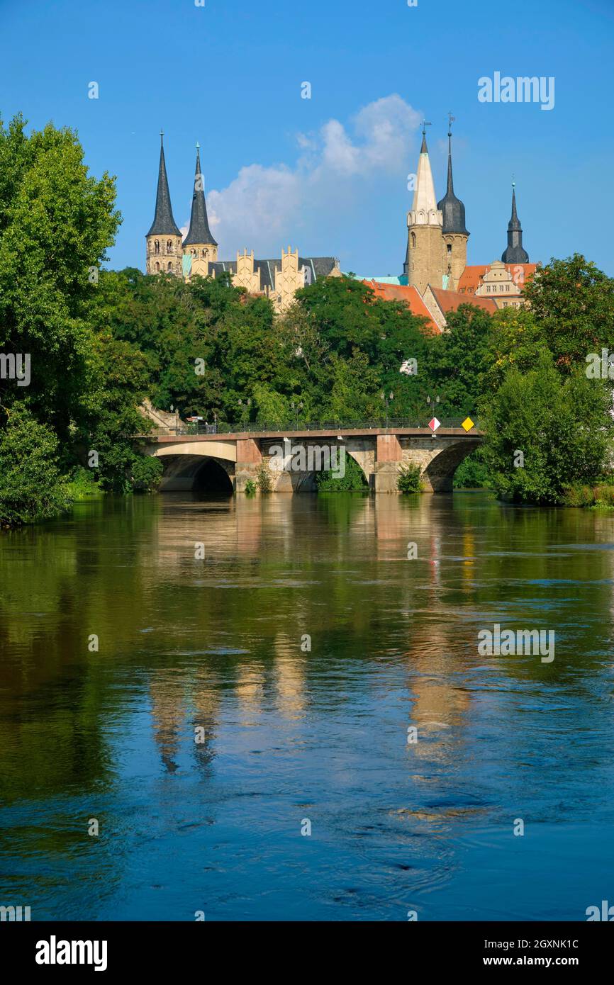 Ansicht des Merseburger Doms und der Merseburger Burg, Merseburg, Sachsen-Anhalt, Deutschland Stockfoto