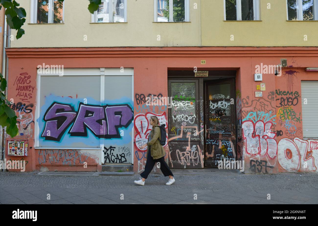 Graffiti, Wiener Straße, Kreuzberg, Berlin, Deutschland Stockfoto