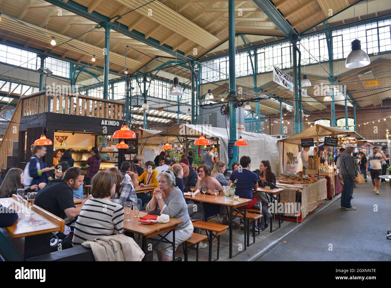 Markthalle Neun, Eisenbahnstraße, Kreuzberg, Berlin, Deutschland Stockfoto