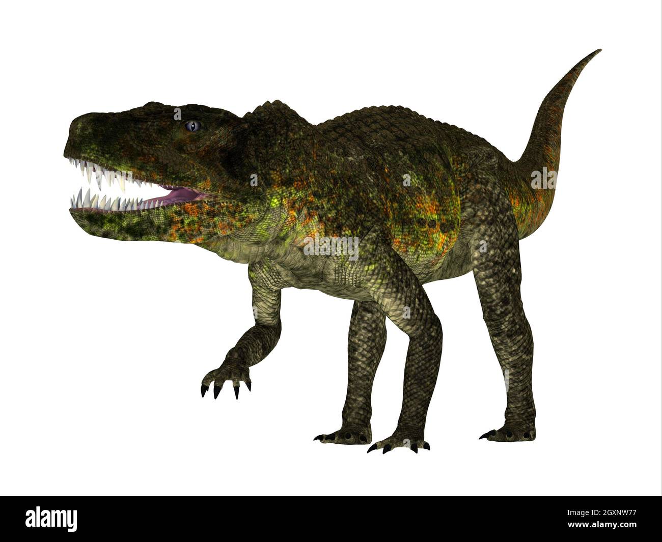 Postosuchus war ein fleischfressendes Krokodil, das während der Trias in Nordamerika lebte. Stockfoto
