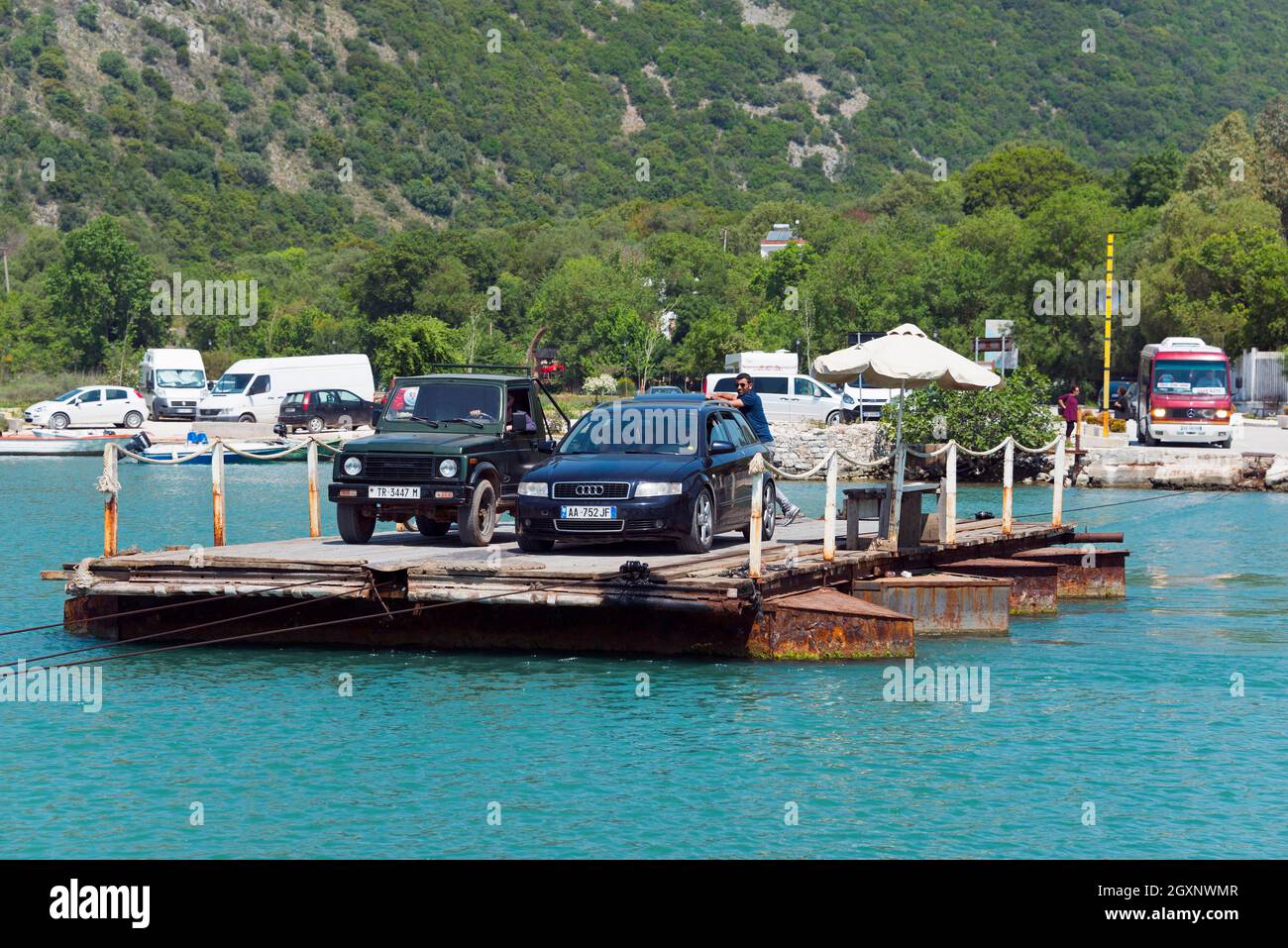 Fähre, Butrint, Vivar-Kanal, Albanien Stockfoto