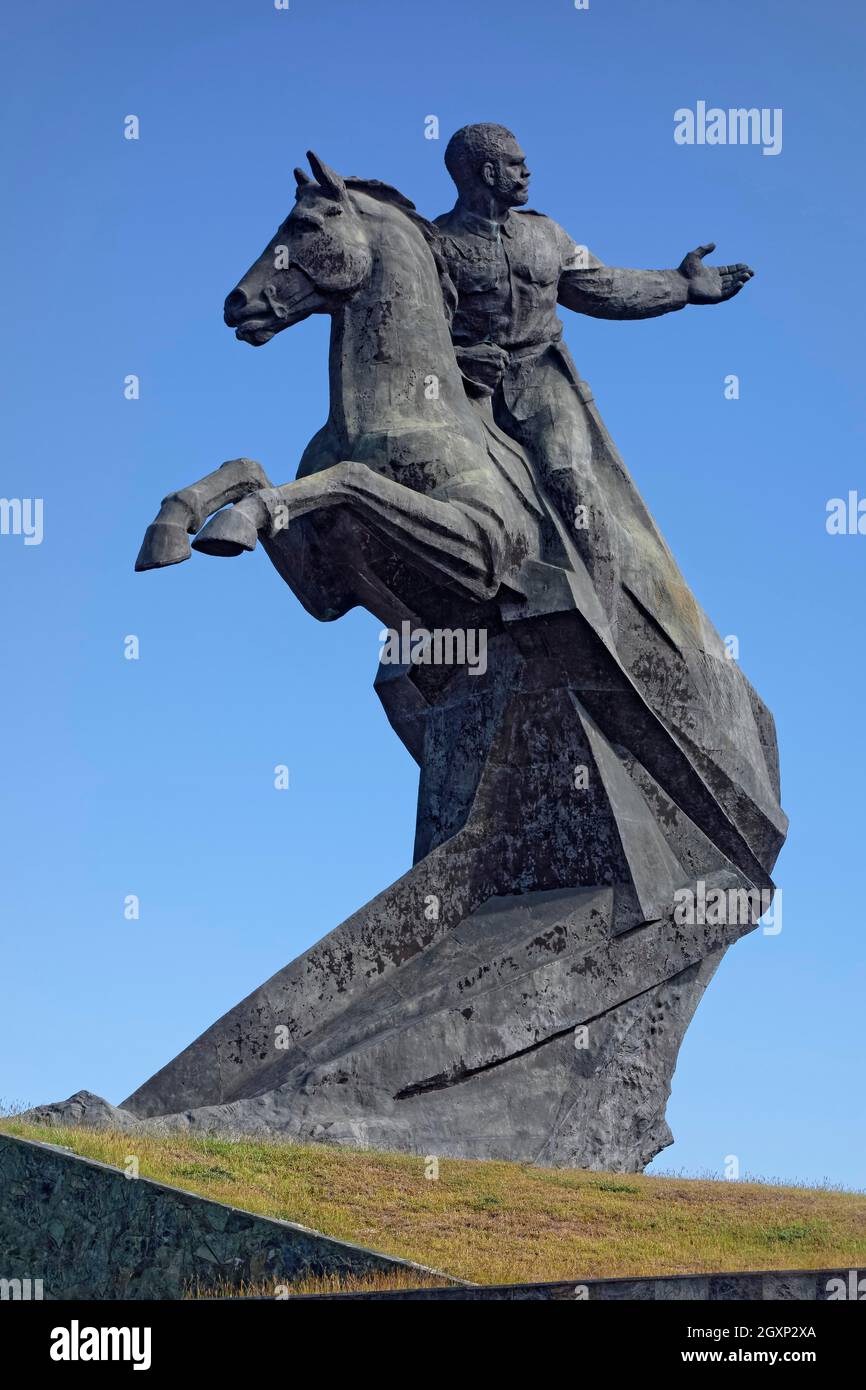 Denkmal für Antonio Maceo Grajales, kubanischer General der Unabhängigkeitskriege von 1868 bis (1898), vom Bildhauer Alberto Santiago Lescay, Plaza de la Stockfoto