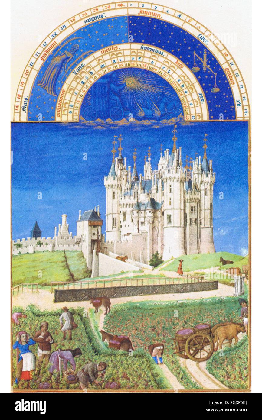 Le Tres Riches heures du Duc de Berry - September Stockfoto