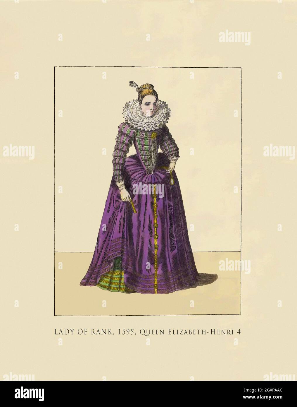 Lady of Rank 1595 Queen Elizabeth - Henri 4 Stockfoto