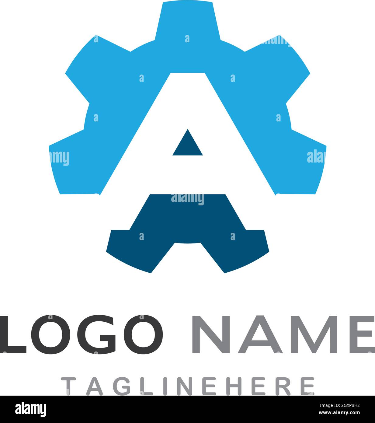 Ein Brief Gear Logo Vorlage Vektor Symbol Illustration Design Stock Vektor