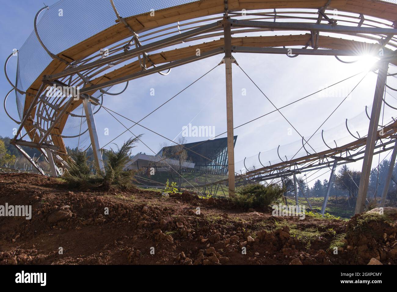 Alpine Coaster in schöner Natur Stockfoto