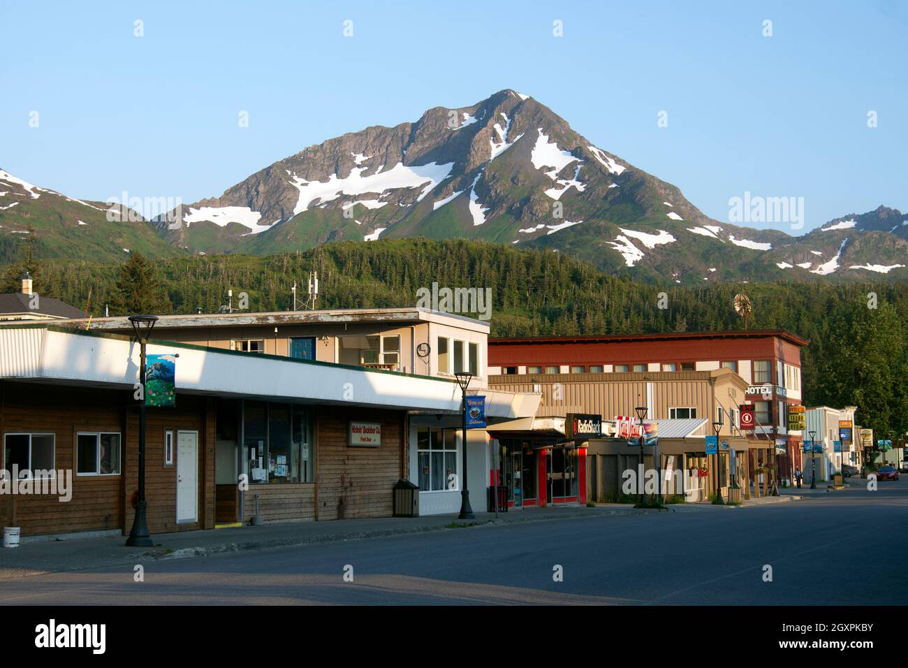 Downtown Cordova, Alaska, USA Stockfoto