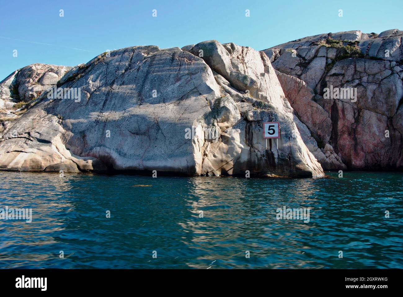 Felsformationen im Fjällbacka-Archipel an der Westküste Schwedens Stockfoto