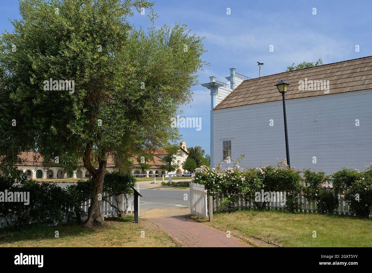 Die historische Mission San Juan Bautista aus dem Jahr 1797, San Juan Bautista CA Stockfoto