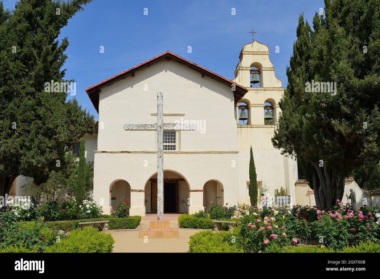Die historische Mission San Juan Bautista aus dem Jahr 1797, San Juan Bautista CA Stockfoto