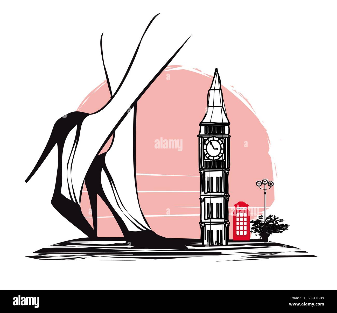 Frau shopping in London - Karte Stockfoto