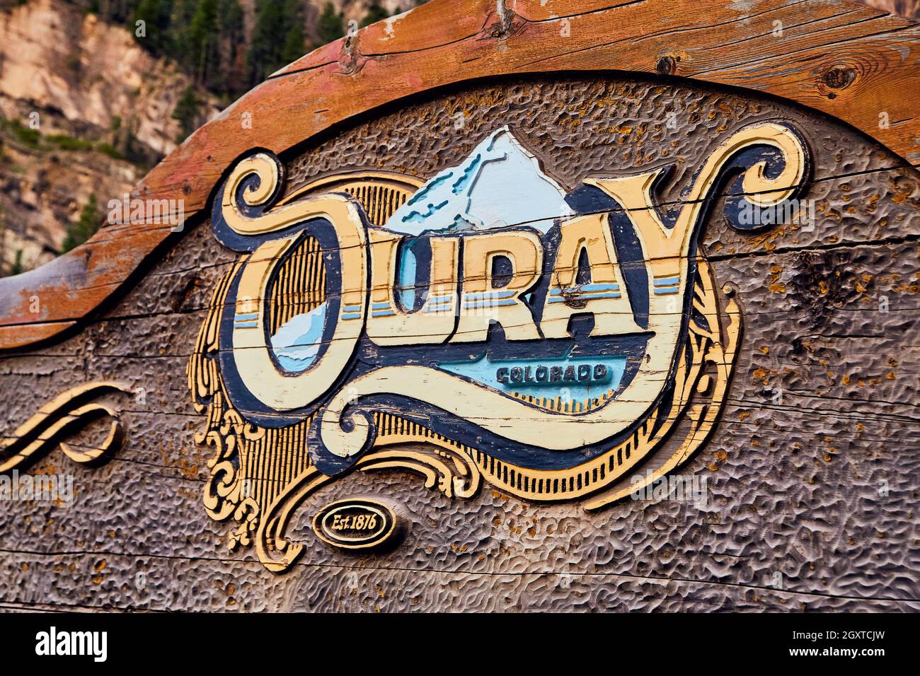 Nahaufnahme der Stadt Ouray, Colorado 1876 Stockfoto