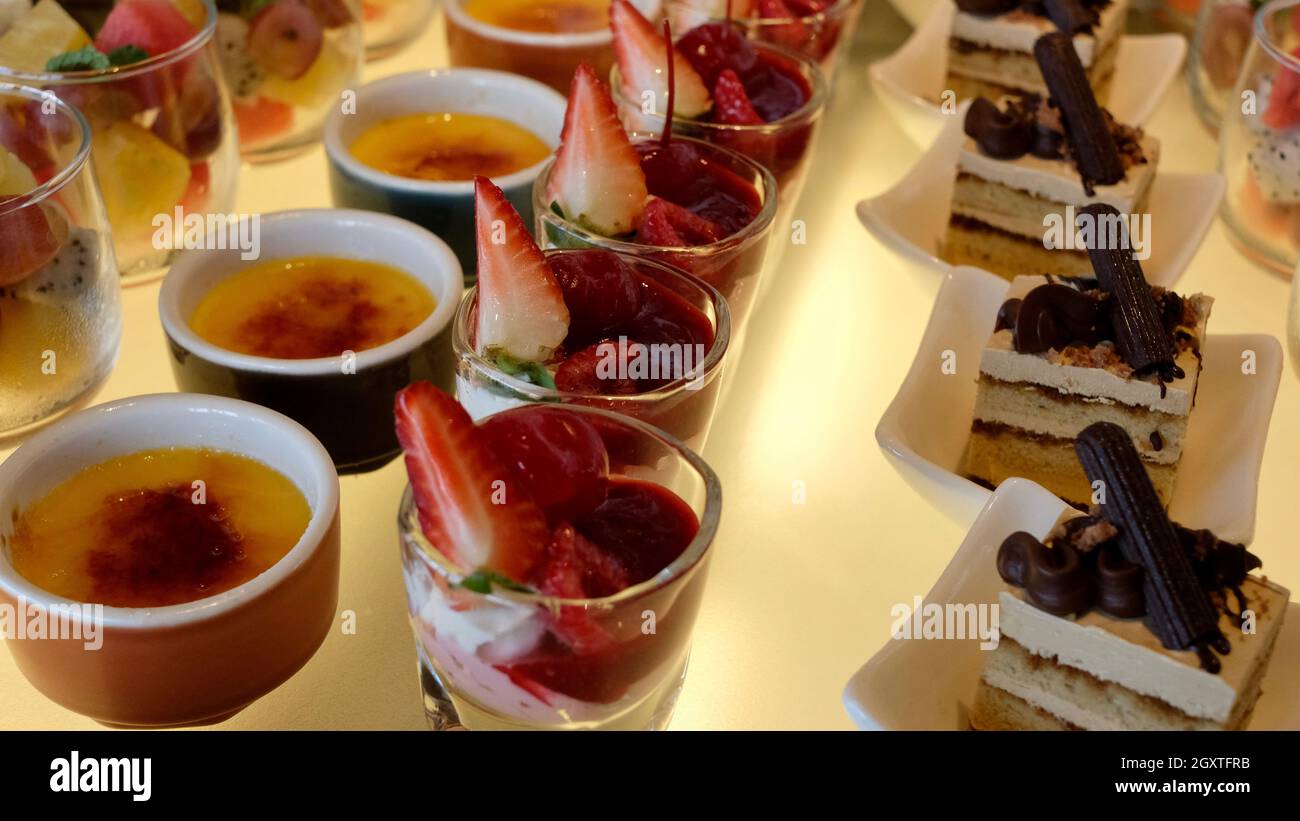 Erstklassiges Restaurant, Sugar Fix Confection Desserts Stockfoto