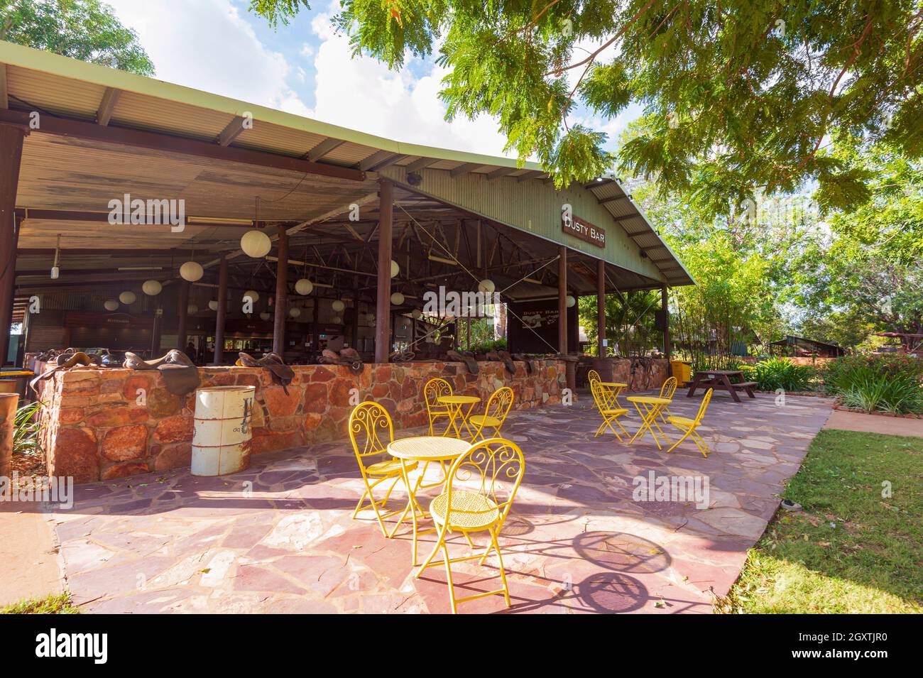 Restaurant und Bar im Home Valley Station, Gibb River Road, Western Australia, WA, Australien Stockfoto