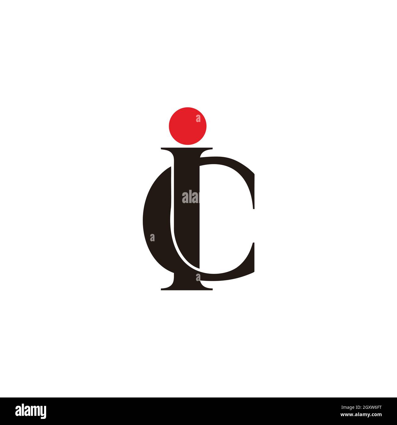 Letter ic einfache überlappende Schriftarten bunte Logo Vektor Stock Vektor
