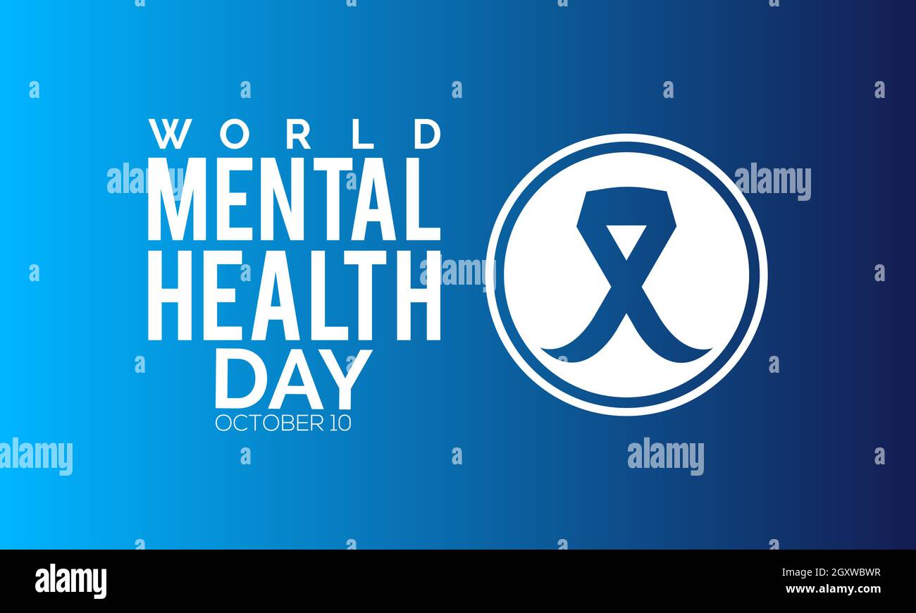 World Mental Health Day Banner Design mit weißem Hintergrund. Vektorvorlage Stock Vektor