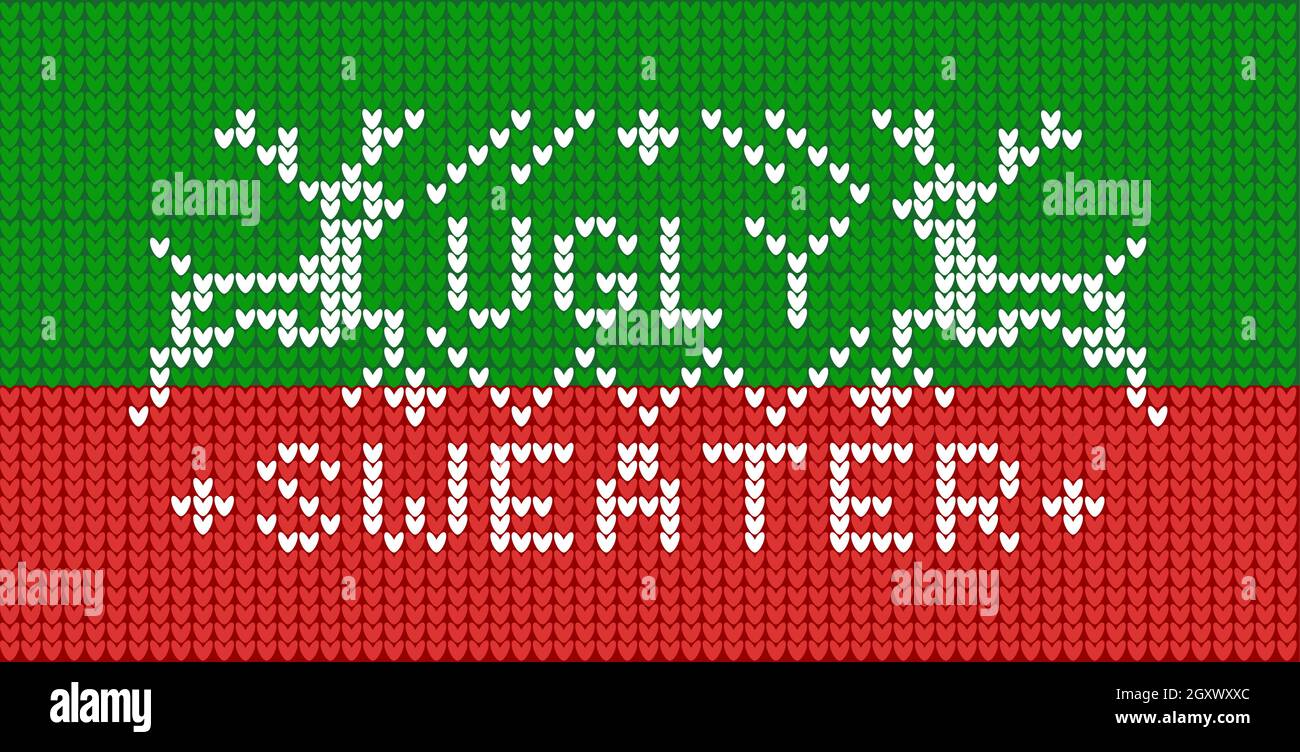 Klassisches Musterdesign für Weihnachten hässlicher Pullover mit Hirsch und Kiefer Stock Vektor