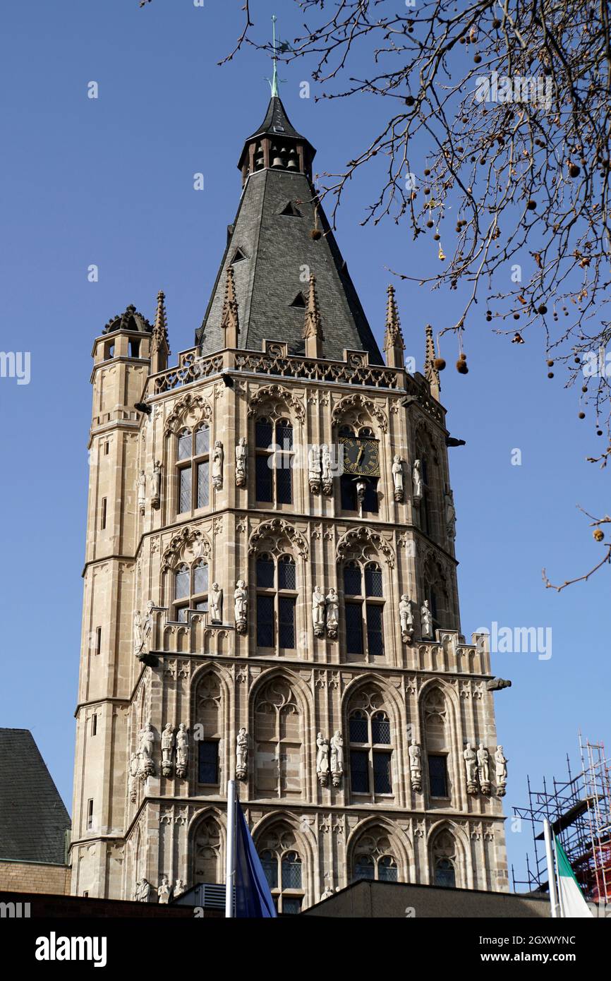historisches Rathaus mit Rathaus aus dem 15. Jahrhundert , Deutschland, Nordrhein-Westfalen, Köln Stockfoto